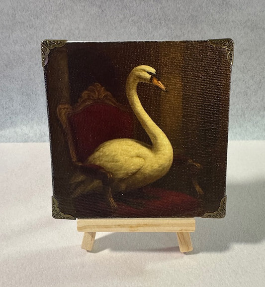 Swan in a Chair Mini Art Piece