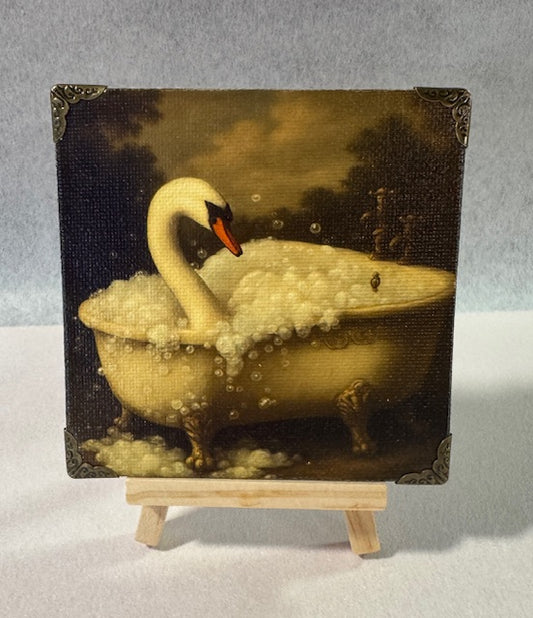 Swan Bubble Bath Mini Art Piece