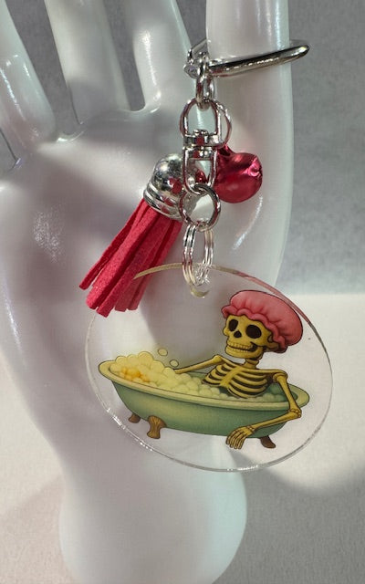 Bathing Beauty Skeleton Keychain