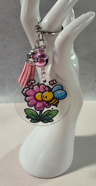 Bee in the Flowers Keychain