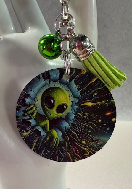 Alien Yoga KeyChain