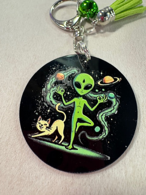 Alien Yoga KeyChain