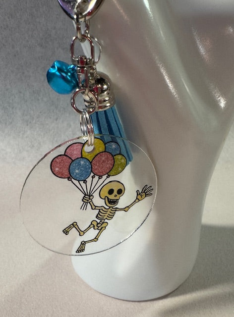 Skeleton with Balloons Keychain