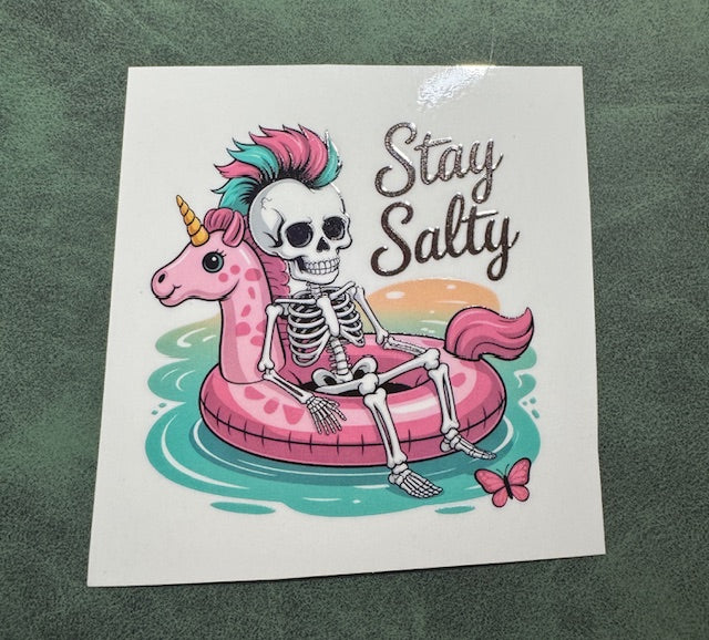 Pool Time Skeleton Sticker