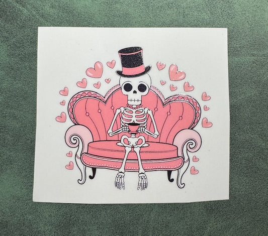 Skeleton on a Couch Sticker