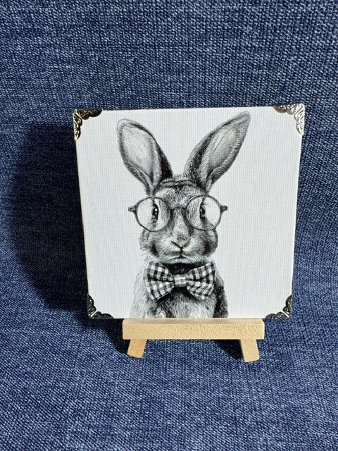 Rabbit In Specs Mini Art Piece